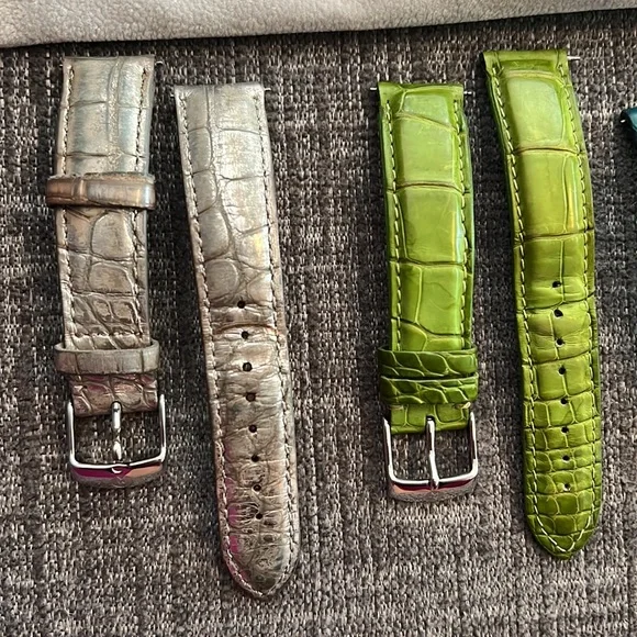Michele Watch Straps in Silver, Green, and Blue Michele Watch Straps in Silver, Green, and Blue Watches main image 2